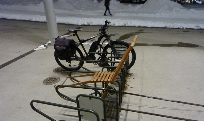 Just locking my sled up outside the library...