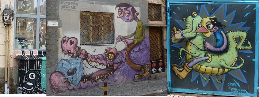 Montage of Bulgarian street art