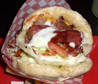 Bacon and cheese kebab from Bogota, Colombia