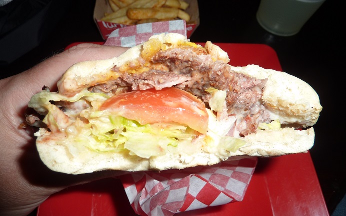 Close-up of the Colombian kebab in Bogota