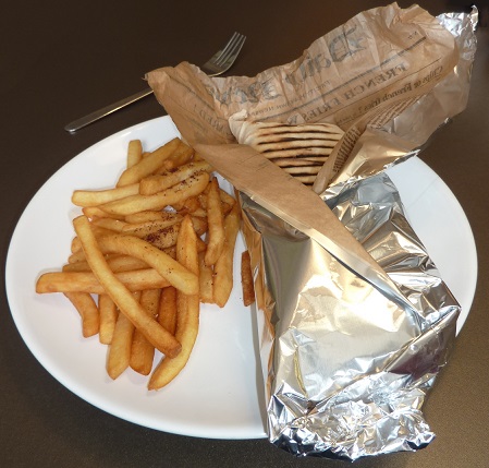 Kebab and chips in Vilnius