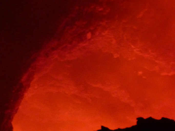 Masaya volcano with lava bubbling up