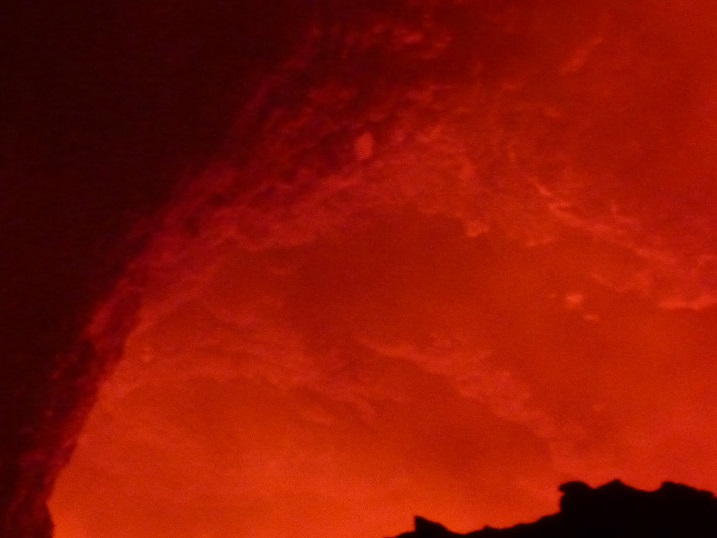 Masaya volcano with lava bubbling up