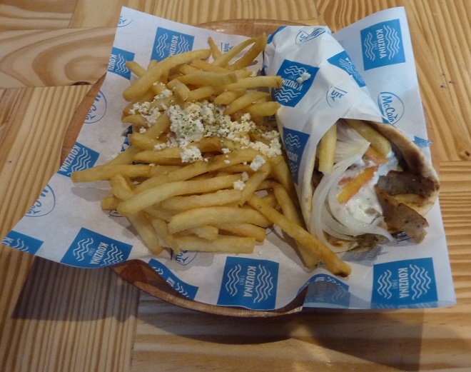 Gyros kebab and feta fries