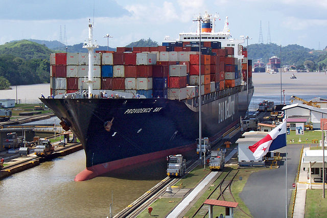 Panama canal boat