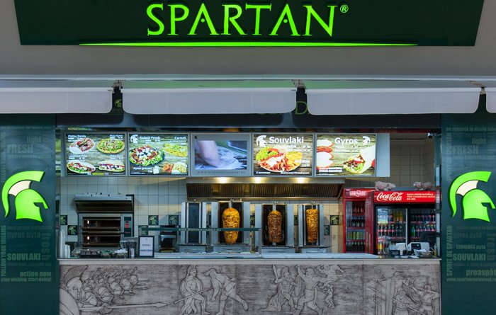 Spartan kebab in the Coresi mall in Brasov, Romania