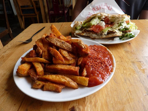 The hot sauce made these into truly awesome chips